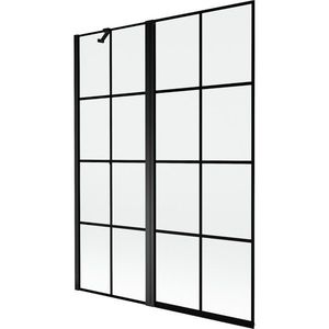 MEXEN MIST vanová zástěna 130x150 cm 6mm f+s, černá, dekor, levá 8A9-130-011-70-77-L obraz