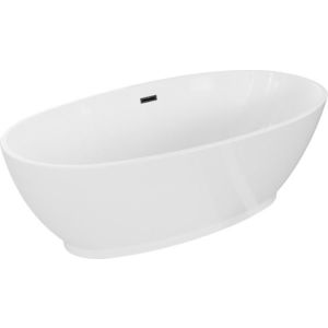 MEXEN/S Bilbao volně stojící vana 180 x 90, bílá, sifon a přepad černá 51311809000-70 obraz