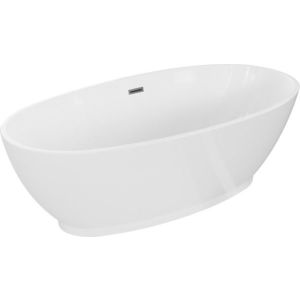 MEXEN/S Bilbao volně stojící vana 180 x 90, bílá, sifon a přepad grafit metal 51311809000-95 obraz