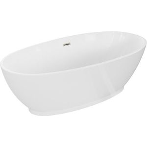 MEXEN/S Bilbao volně stojící vana 180 x 90, bílá, sifon a přepad nikl kartáčovaná 51311809000-97 obraz