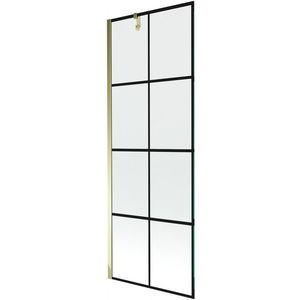 MEXEN/S Next vanová zástěna FIX 70x150, černý dekor, zlato 895-070-000-00-77-50 obraz