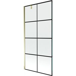 MEXEN/S Next vanová zástěna FIX 90x150, černý dekor, zlato 895-090-000-00-77-50 obraz