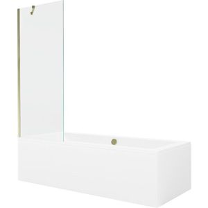 MEXEN/S Cube obdélníková vana 170 x 80 cm s panelem + vanová zástěna 70, transparent, zlatá 550517080X9507000050 obraz
