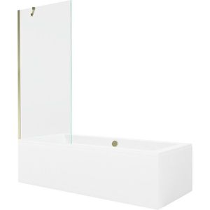 MEXEN/S Cube obdélníková vana 170 x 80 cm s panelem + vanová zástěna 80, transparent, zlatá 550517080X9508000050 obraz