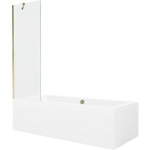 MEXEN/S Cube obdélníková vana 180 x 80 cm s panelem + vanová zástěna 60, transparent, zlatá 550518080X9506000050 obraz