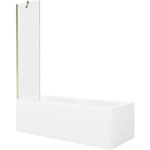 MEXEN/S Cubik obdélníková vana 150 x 70 cm s panelem + vanová zástěna 50, transparent, zlatá 550315070X9505000050 obraz
