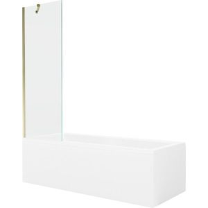 MEXEN/S Cubik obdélníková vana 150 x 70 cm s panelem + vanová zástěna 60, transparent, zlatá 550315070X9506000050 obraz