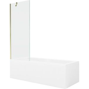 MEXEN/S Cubik obdélníková vana 150 x 70 cm s panelem + vanová zástěna 70, transparent, zlatá 550315070X9507000050 obraz