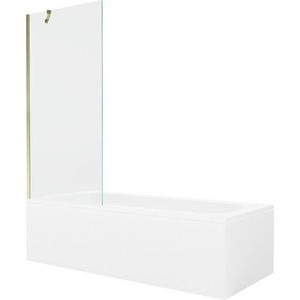 MEXEN/S Vega obdélníková vana 150 x 70 cm s panelem + vanová zástěna 80, transparent, zlatá 550115070X9508000050 obraz