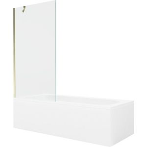 MEXEN/S Vega obdélníková vana 150 x 70 cm s panelem + vanová zástěna 90, transparent, zlatá 550115070X9509000050 obraz