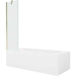 MEXEN/S Vega obdélníková vana 180 x 80 cm s panelem + vanová zástěna 50, transparent, zlatá 550118080X9505000050 obraz