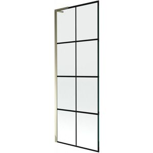 MEXEN/S Next L vanová zástěna FIX 70 x 150, černá vzor, zlatá 895-070-000-03-77-50 obraz