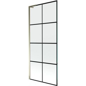 MEXEN/S Next L vanová zástěna FIX 80 x 150, černá vzor, zlatá 895-080-000-03-77-50 obraz