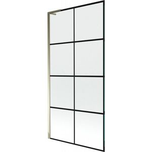 MEXEN/S Next L vanová zástěna FIX 90 x 150, černá vzor, zlatá 895-090-000-03-77-50 obraz