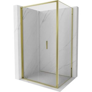 MEXEN/S Exo sprchový kout skládací dveře 75 x 95, transparent, zlato 816-075-095-50-00 obraz