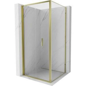MEXEN/S Exo sprchový kout skládací dveře 85 x 85, transparent, zlato 816-085-085-50-00 obraz