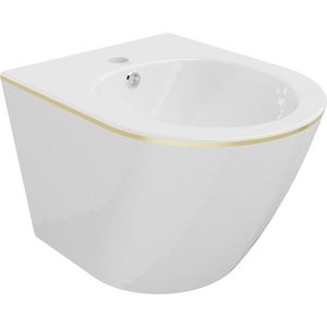 MEXEN Lena bidet závěsný, bílá/zlatá linka 35224805 obraz