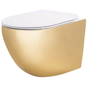 REA Závěsná WC mísa Carlo Mini Tornado NFQ GOLD WHITE REA-C6006 obraz