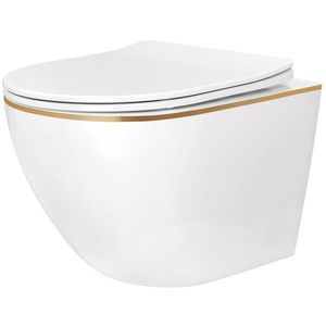 REA Závěsná WC mísa Carlo Mini Tornado NFQ GOLD EDGE REA-C6801 obraz
