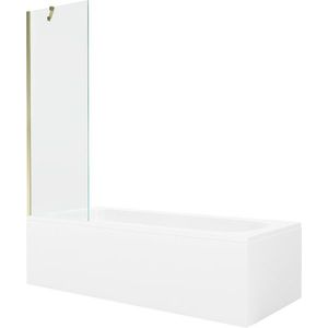 MEXEN/S Vega obdélníková vana 160 x 70 cm s panelem + vanová zástěna 60, transparent, zlatá 550116070X9506000050 obraz