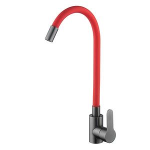 VELAZO Kuchyňská baterie s flexibilním výtokem červená/ grafit VELAZ8105BR obraz