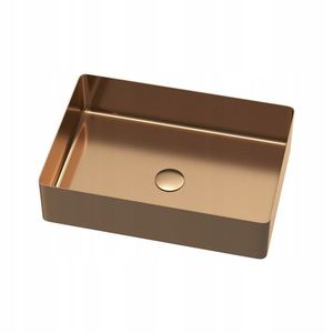 VELAZO Umyvadlo na desku z nerezové oceli 50 x 35 cm s Click-Clack, PVD růžovo-zlatým povrchem VELAZ5035Z obraz