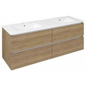 Sapho EZARA dvojumyvadlová skříňka 140x55x46cm, dub cuneo, EZ141-2525 obraz