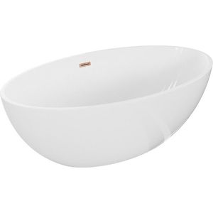 MEXEN/S Nike volně stojící vana 175 x 100, bílá, sifon a přepad růžové zlato 54071751000-60 obraz