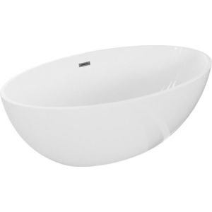 MEXEN/S Nike volně stojící vana 175 x 100, bílá, sifon a přepad grafit kartáčovaná 54071751000-66 obraz