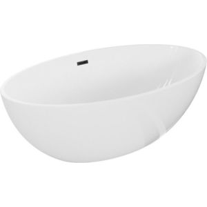 MEXEN/S Nike volně stojící vana 175 x 100, bílá, sifon a přepad černá 54071751000-70 obraz