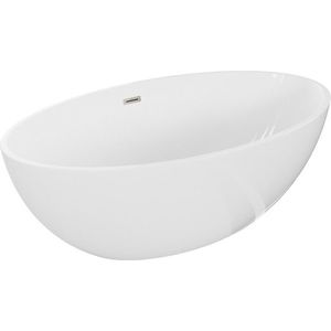 MEXEN/S Nike volně stojící vana 175 x 100, bílá, sifon a přepad nikl kartáčovaná 54071751000-97 obraz