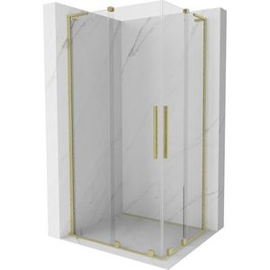 MEXEN/S Velar L Duo sprchový kout, posuvné dveře 100 x 90, transparent, zlato kartáčovaná 871-100-090-02-03-55 obraz