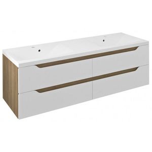 SAPHO WAVE dvojumyvadlová skříňka 149, 7x50x47, 8cm, bílá/dub cuneo WA150-3025 obraz
