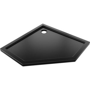 MEXEN Flow pětiboká sprchová vanička slim 90 x 90, černá mat 46P709090 obraz