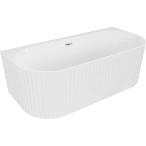 MEXEN/S Sella volně stojící vana nástěnná reliéf 150 x 75, bílá lesk, sifon a přepad nikl kartáčovaný 52711507500-97 obraz
