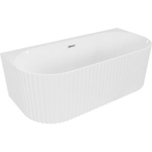 MEXEN/S Sella volně stojící vana nástěnná reliéf 170 x 80, bílá lesk, sifon a přepad chrom 52711708000-01 obraz