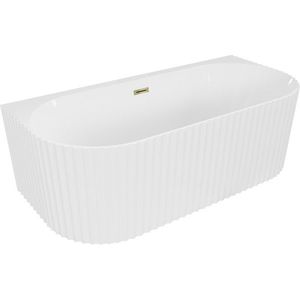 MEXEN/S Sella volně stojící vana nástěnná reliéf 170 x 80, bílá lesk, sifon a přepad zlatá 52711708000-50 obraz