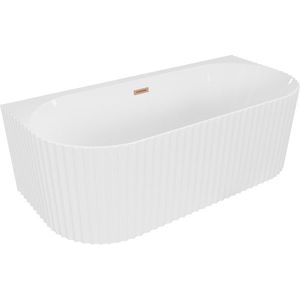 MEXEN/S Sella volně stojící vana nástěnná reliéf 170 x 80, bílá lesk, sifon a přepad měď kartáčovaná 52711708000-65 obraz