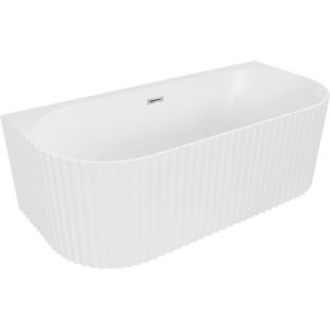MEXEN/S Sella volně stojící vana nástěnná reliéf 170 x 80, bílá mat, sifon a přepad chrom 52711708001-01 obraz