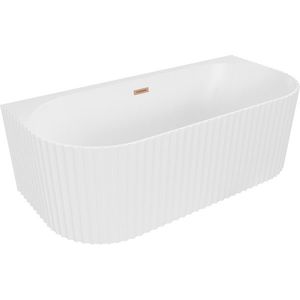 MEXEN/S Sella volně stojící vana nástěnná reliéf 170 x 80, bílá mat, sifon a přepad měď kartáčovaná 52711708001-65 obraz