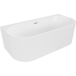 MEXEN/S Sella volně stojící vana nástěnná reliéf 170 x 80, bílá mat, sifon a přepad nikl kartáčovaný 52711708001-97 obraz
