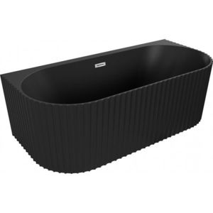 MEXEN/S Sella volně stojící vana nástěnná reliéf 170 x 80, černá mat, sifon a přepad chrom 52711708071-01 obraz