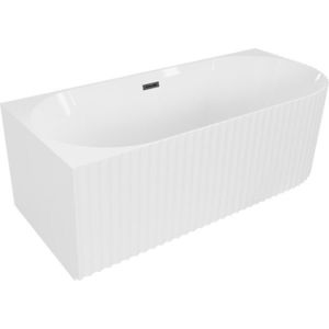 MEXEN/S Gia volně stojící rohová vana reliéf levá 150 x 75, bílá lesk, sifon a přepad černá 52701507500L-70 obraz