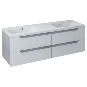 SAPHO WAVE dvojumyvadlová skříňka 149, 7x50x47, 8cm, bílá/dub stříbrný WA150-3011 obraz