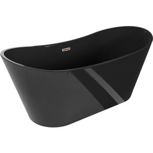 MEXEN/S Montana vana volně stojící 170 x 80, černá, sifon a přepad růžové zlato 52011708070-60 obraz