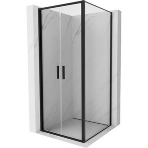 MEXEN/S Exo sprchový kout dveře křídlové 80 x 80, transparent, černá 814-080-080-70-00 obraz
