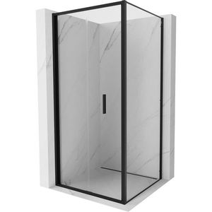 MEXEN/S Exo sprchový kout skládací dveře 80 x 80, transparent, černá 816-080-080-70-00 obraz