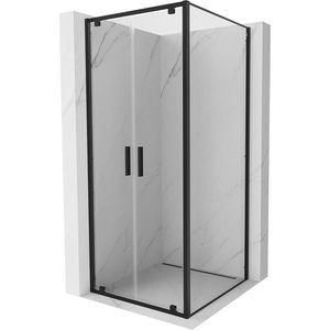MEXEN/S Exo sprchový kout dveře křídlové 80 x 80, transparent, černá 8182-080-080-70-00 obraz