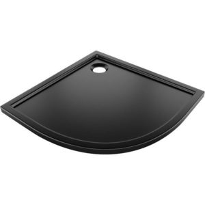 MEXEN Flow Sprchová vanička čtvrtkruh slim 90 x 90, černá mat 46Q709090 obraz