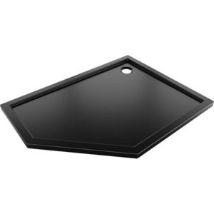 MEXEN Flow pětiboká sprchová vanička slim pravá 100 x 90, černá mat 46P709010R obraz
